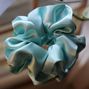 Teal Satin Scrunchie Hairband