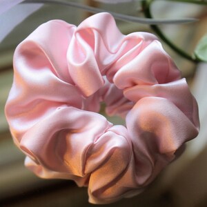Ice Pink Satin Scrunchie Hairband