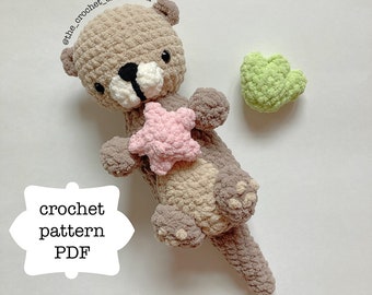 Pattern: Sea Otter Crochet Plushie | Includes Mini Starfish and Mini Seashell Patterns