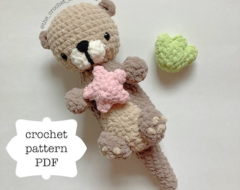Pattern: Sea Otter Crochet Plushie | Includes Mini Starfish and Mini Seashell Patterns