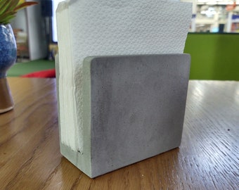 Gray Concrete Cocktail Napkin Holder, Modern Kitchen Decor