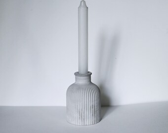 Grey tall candle holder Concrete stand for candle Small stand for candle Cement candle holder