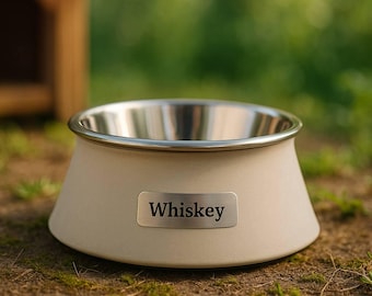 Gamelle lourde en béton pour chien, acier inoxydable, conception anti-basculement