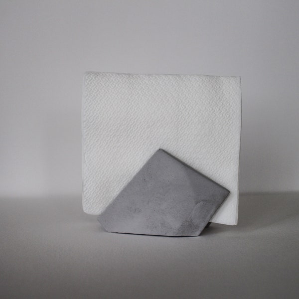 Gray Concrete Cocktail Napkin Holder Kitchen Storage Kitchen concrete Accessories minimalist Cement Napkin Holder Beton Napkin Stand