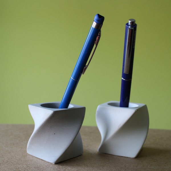 Set of 2 Mini Concrete single pen stand Concrete pencil holder Beton Art Touchpen Holder
