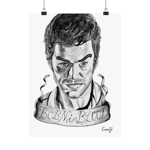 Dexter Morgan Portrait Poster: Gothic Dark Art Print