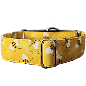 Honey Bee Martingale Dog Collar | Sighthound | Greyhound | Bee keeping | Collars for Large Dogs