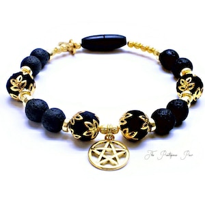 Collar de gato negro y dorado de la bruja (equilibrio, conexión a tierra, fuerza e intenciones de poder)