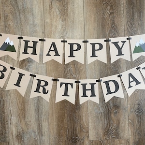 Berg Happy Birthday Banner Erster Geburtstag Abenteuer Thema Party Dekorationen