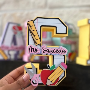 Letras en 3D para profesores Regalo para profesores Letras de papel de agradecimiento para profesores