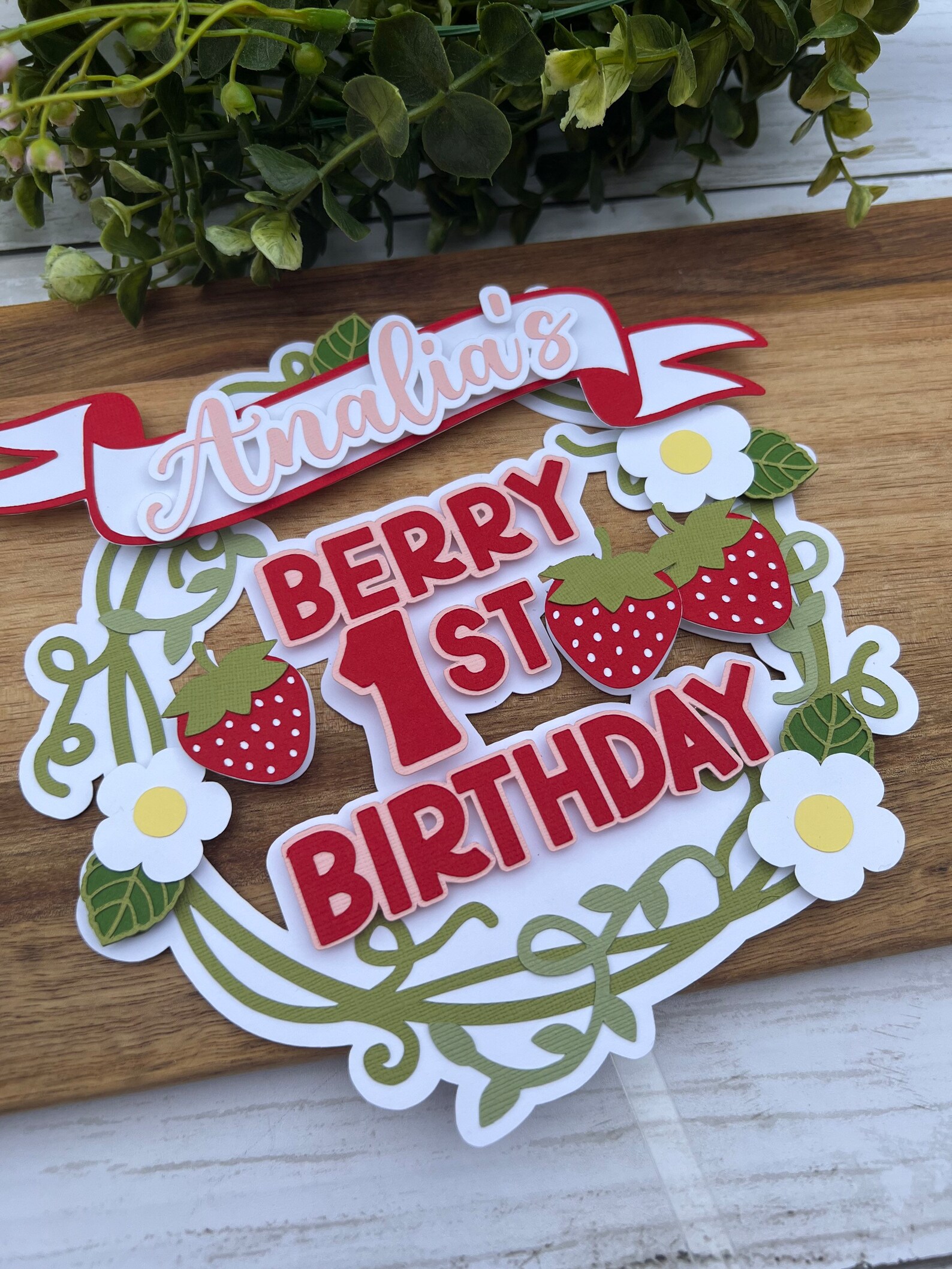 Berry 1st Brthday Cake Topper Kt Strawberry Brthday, Berry Frst...