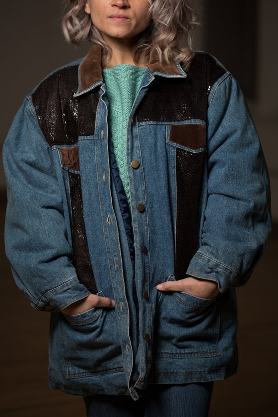 Vintage padded denim jacket