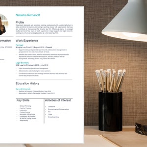 Professional Resume Template, Resume Template, Modern Resume, Cover Letter Template, Microsoft Word Resume, Creative Resume