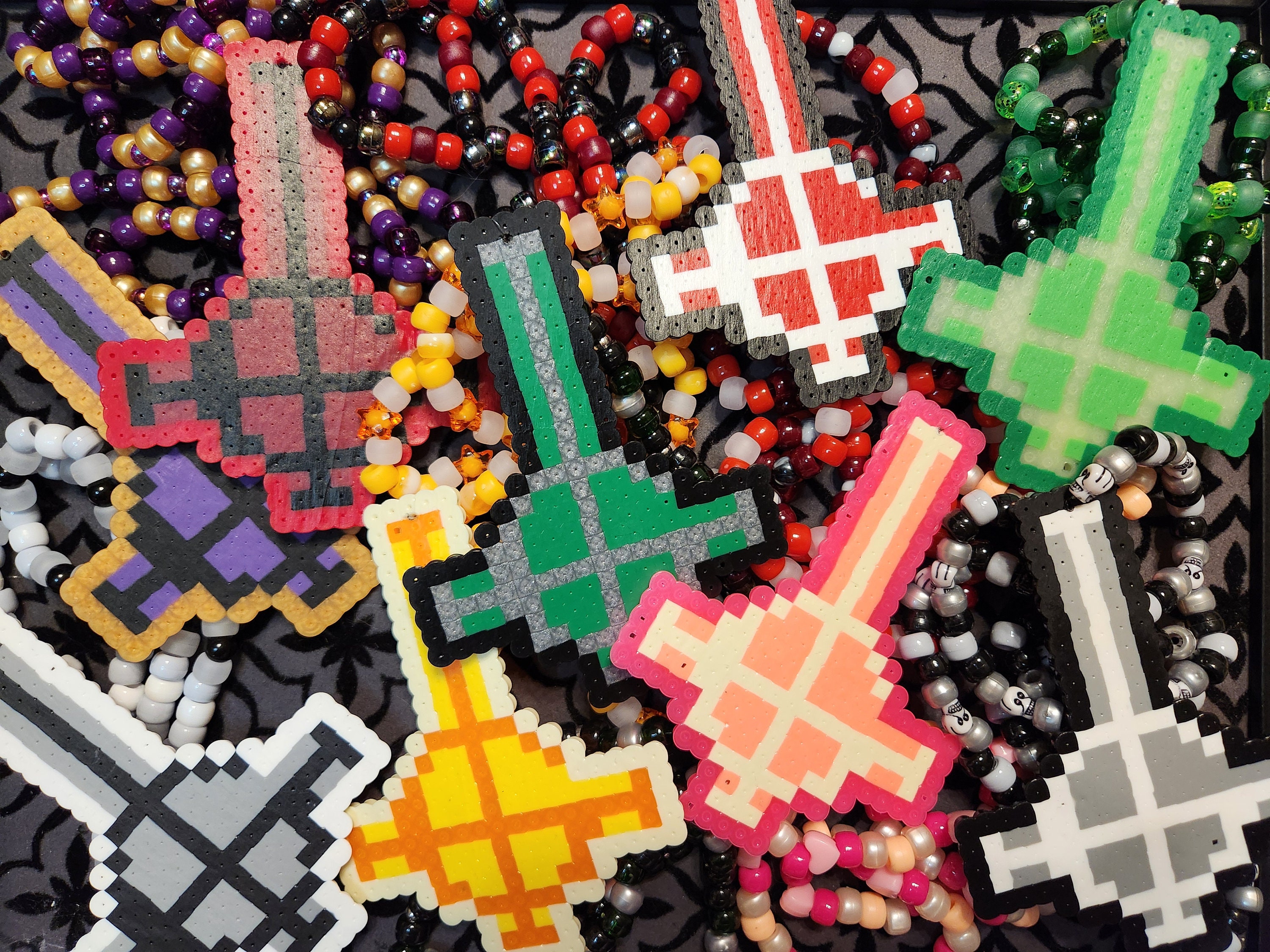 Grucifix Beaded Rosary (with Perler Bead Charm) || the Band Ghost