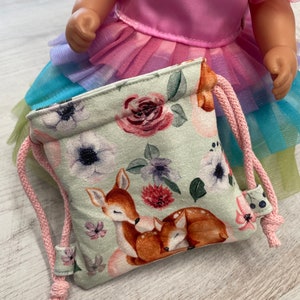 Kleiner Puppen Rucksack Beutel Bild 3