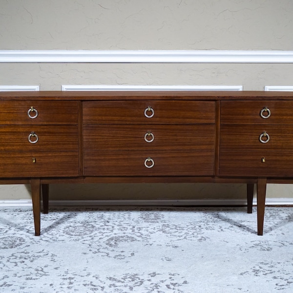 Mid Century Modern MCM Credenza Buffet TV Stand Solid walnut wood