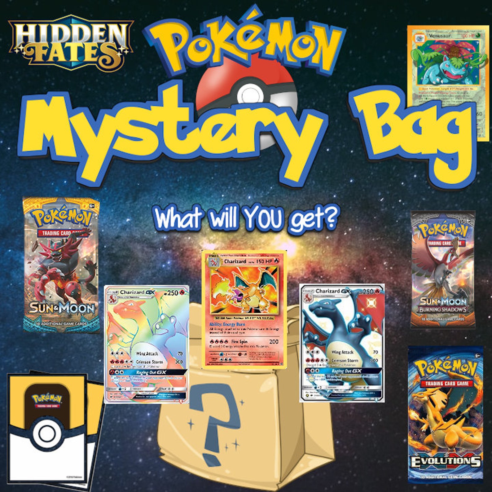 Tier 1 Pokemon Card Mystery Box 100 EX/GX/V Guaranteed Etsy