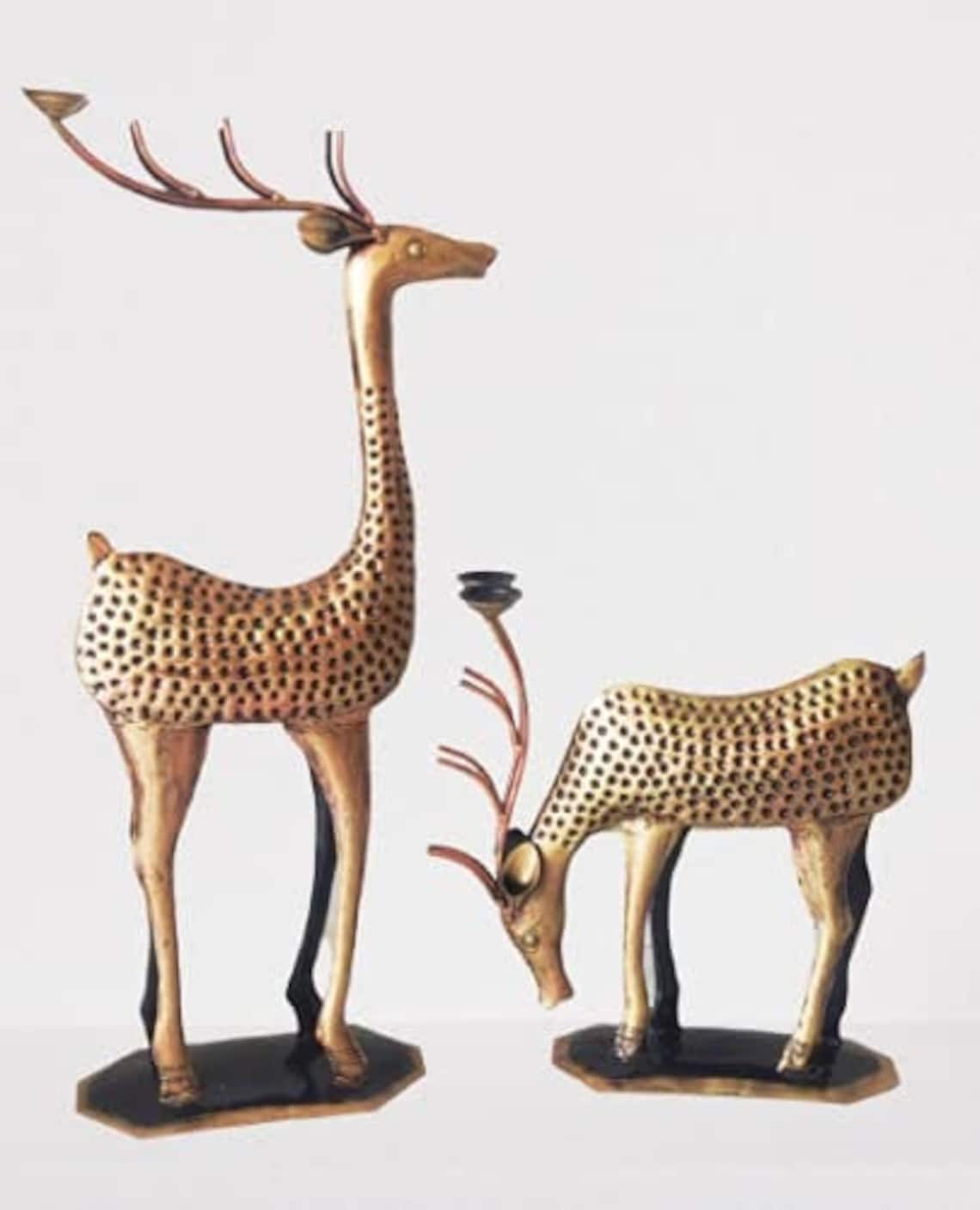 Metal Deer Statue Beautiful Home Decor Showpiece Garden Art Etsy