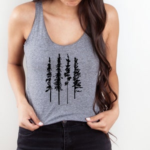 Pine Tree Outdoor Tank Top | Summer Outdoorsy Tank, National Park Hiking Shirt, Outdoor Lover Tee Gift, Hike More Shirt, Super Comfy Tanks