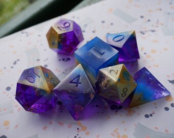 7 die dice - "Loved by the Weave" set raw epoxy resin no ink no sanding no polish d4 d6 d8 d10 d12 d20 BPA free gale bg3