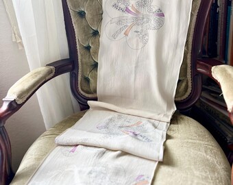Vintage Japanese Silk Scarf – Lightweight, Handcrafted, Traditional Design, Women’s Fashion Accessory