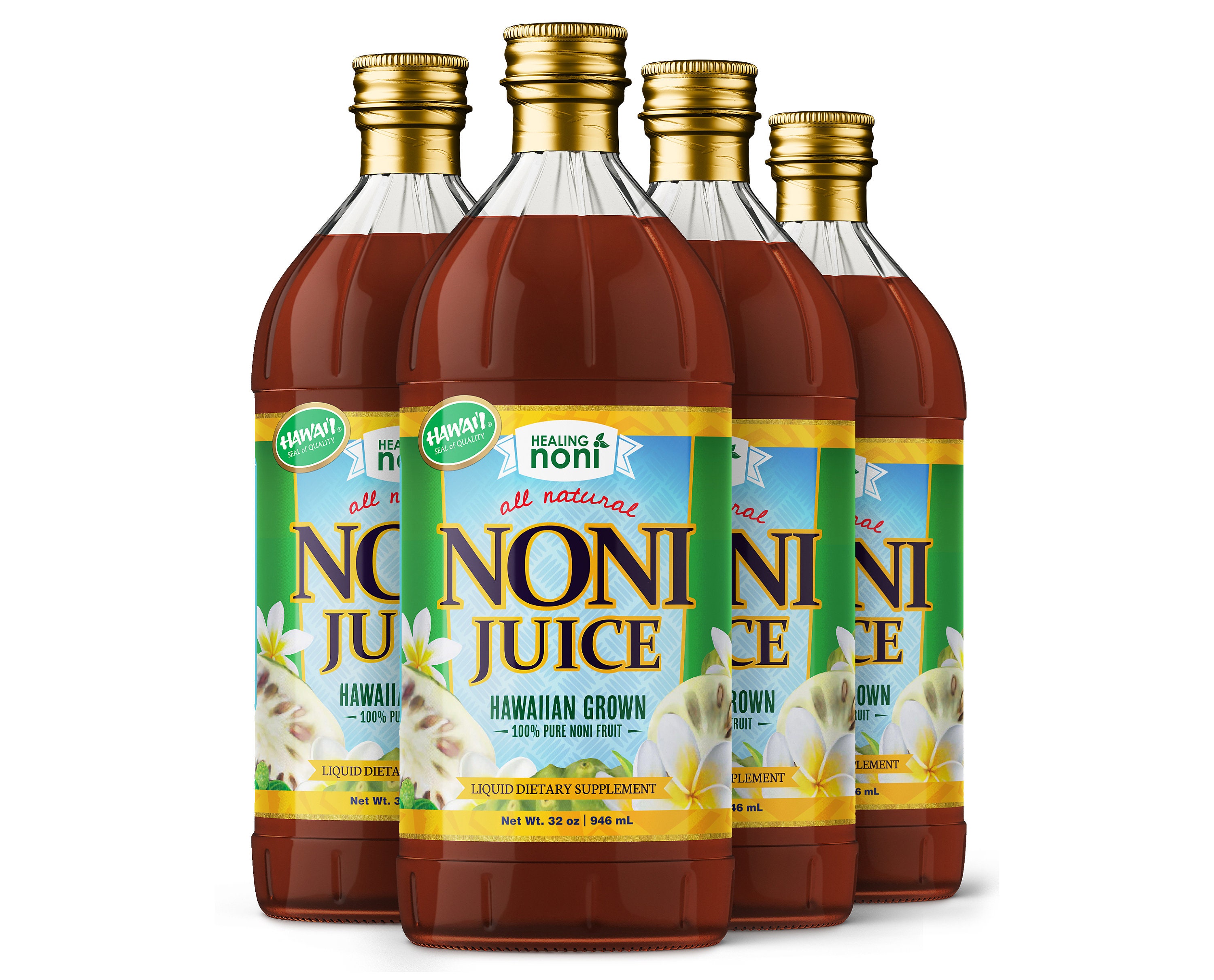 Hawaiian Noni Juice 32oz x 4 Etsy