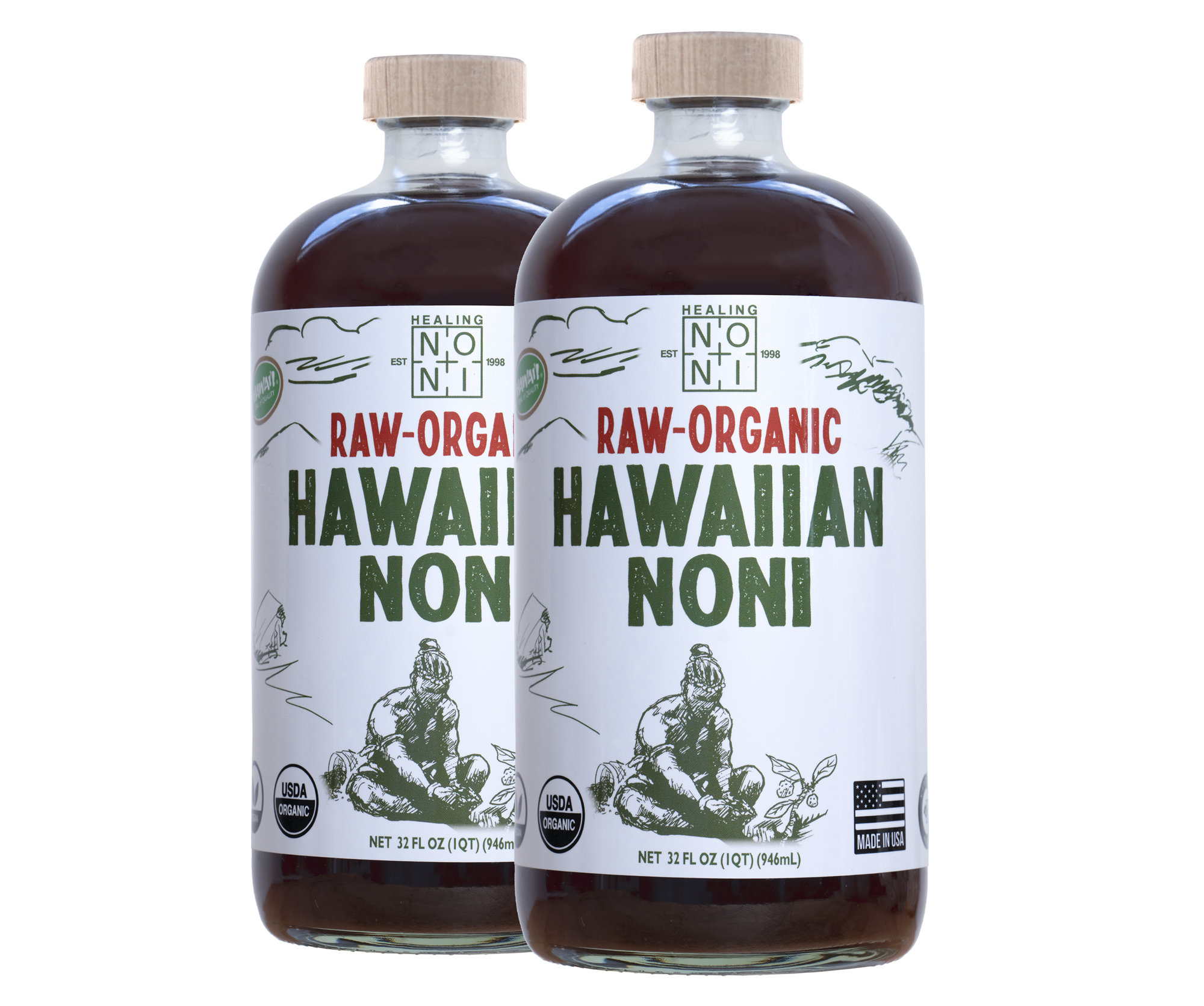 RAW Organic Hawaiian Noni Juice 32oz x 2
