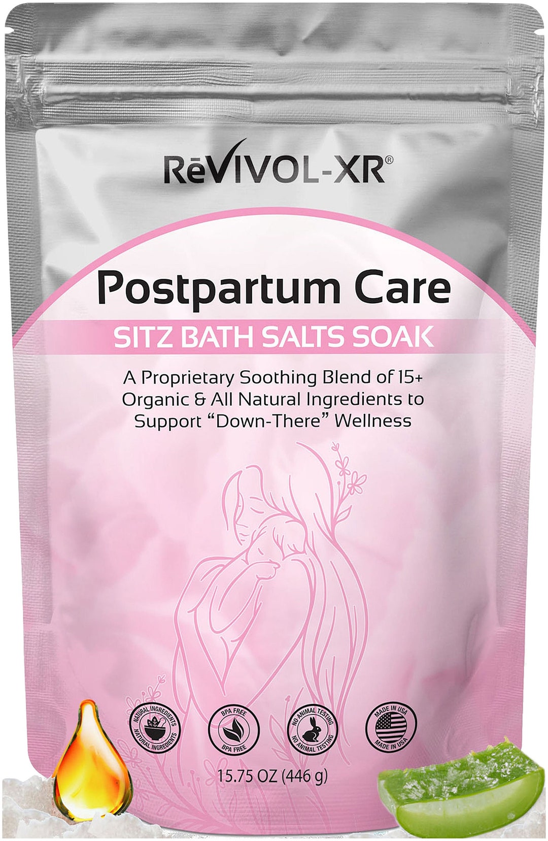 Sitz Bath Mix for Postpartum Care Soak, 20 Ingredients 1 Potent Pouch