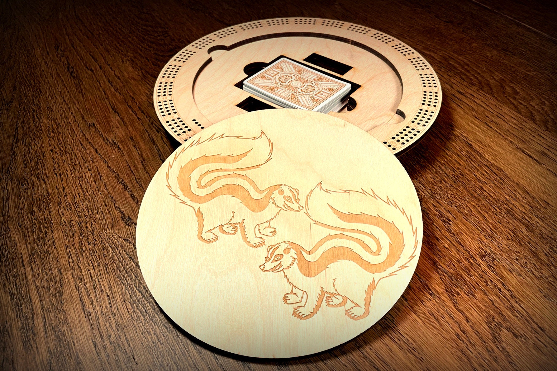 Double Skunk Round Cribbage Board DIY Etsy
