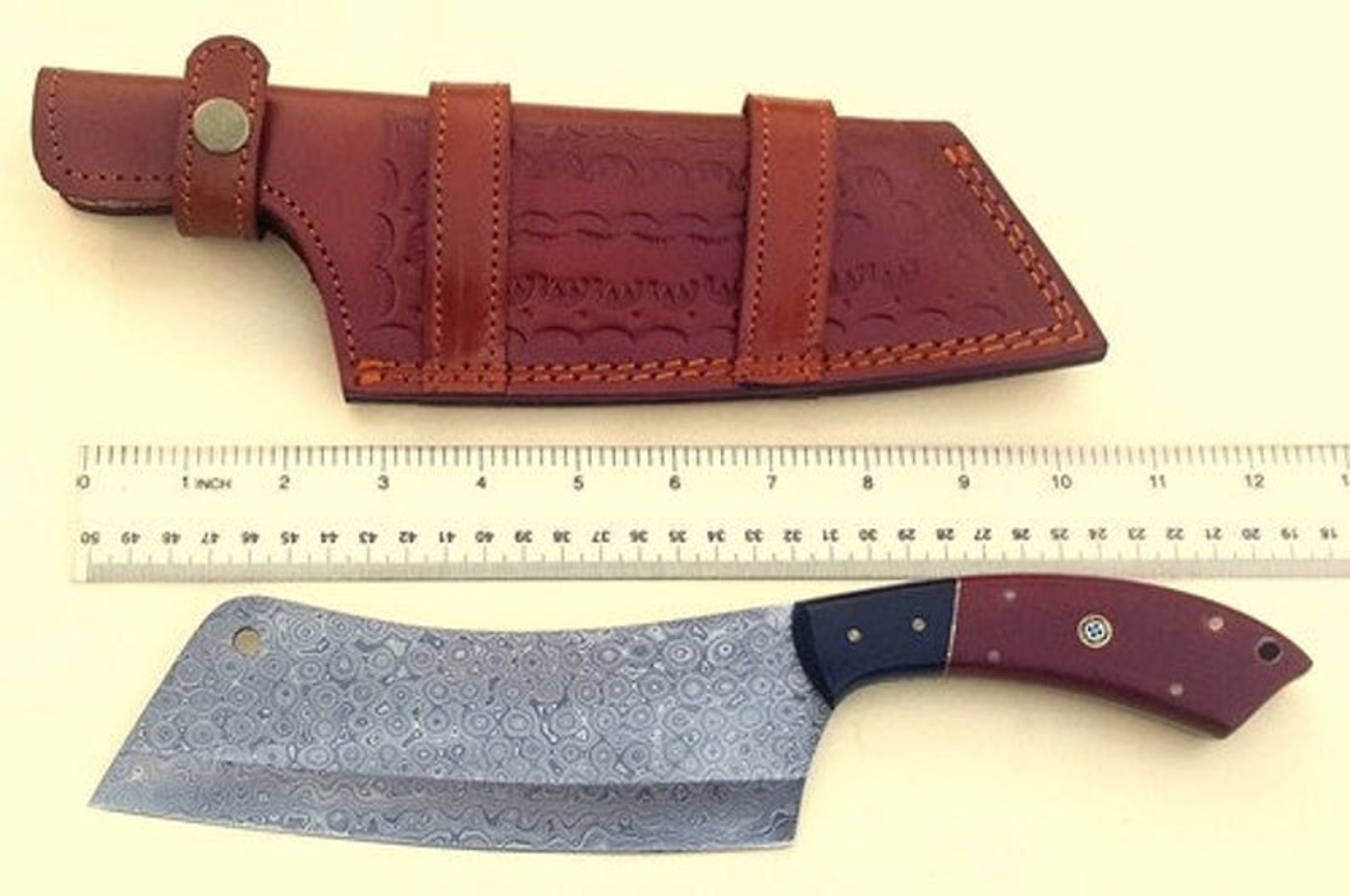 Custom handmade damascus meat cleaver Damascus steel chef Etsy