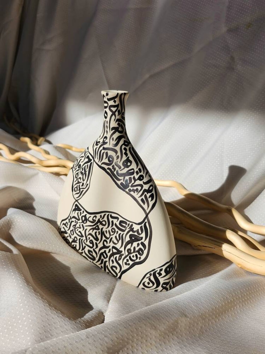 HAND PAINTED Vase Arabic Calligraphy Home Decor Etsy
