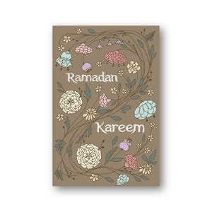 Cartão postal do Ramadã - Floral / Cartões de felicitações | Eid Mubarak | Ramadã | Muçulmano | Islâmico