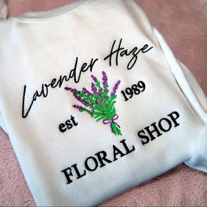 Lavender Haze floral sweatshirt/hooded/ hoodie in White