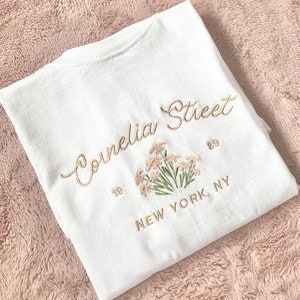 Cornelia street New York floral Unisex T-Shirt in white