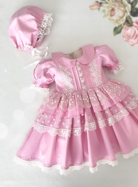 Pink Baby Girls Lace Dress for Wedding Birthday baby Girls - Etsy