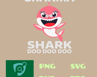 Grandma Shark Svg Etsy