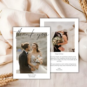 Photo Thank You Card Wedding Thank You Cards Digital Thank You Printable Thank You Wedding Thank You Card Template Digital Download Boho