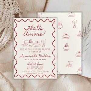Thats Amore Bridal Shower Invitation Template, DIY Editable Wedding Shower Invite, Printable Engagement Party Invites, French Hand drawn, PR