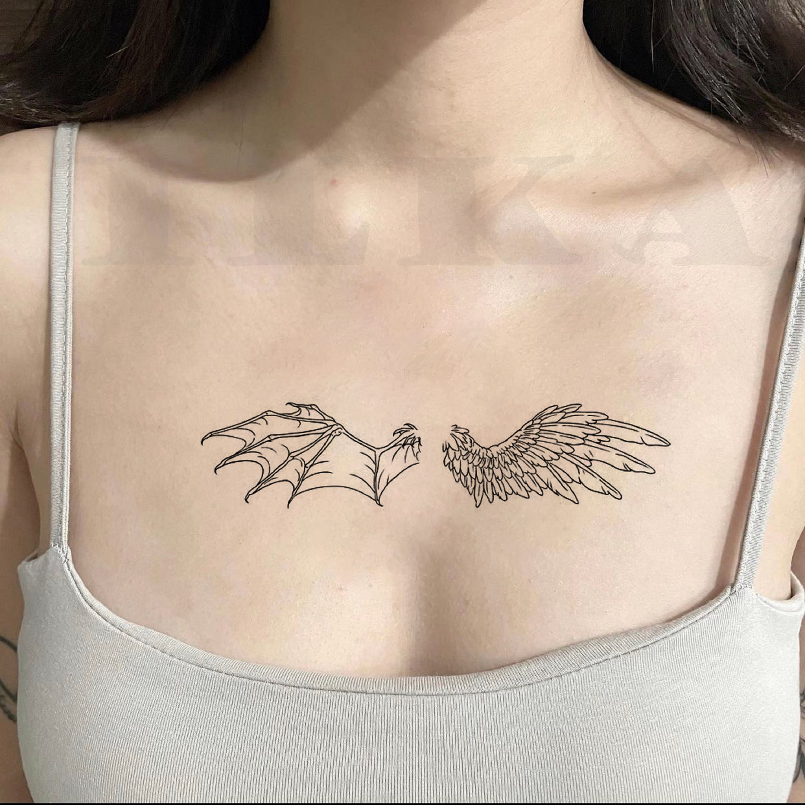 Details 98+ about angel devil wings tattoo best .vn Details 98+ about angel devil wings tattoo best .vn