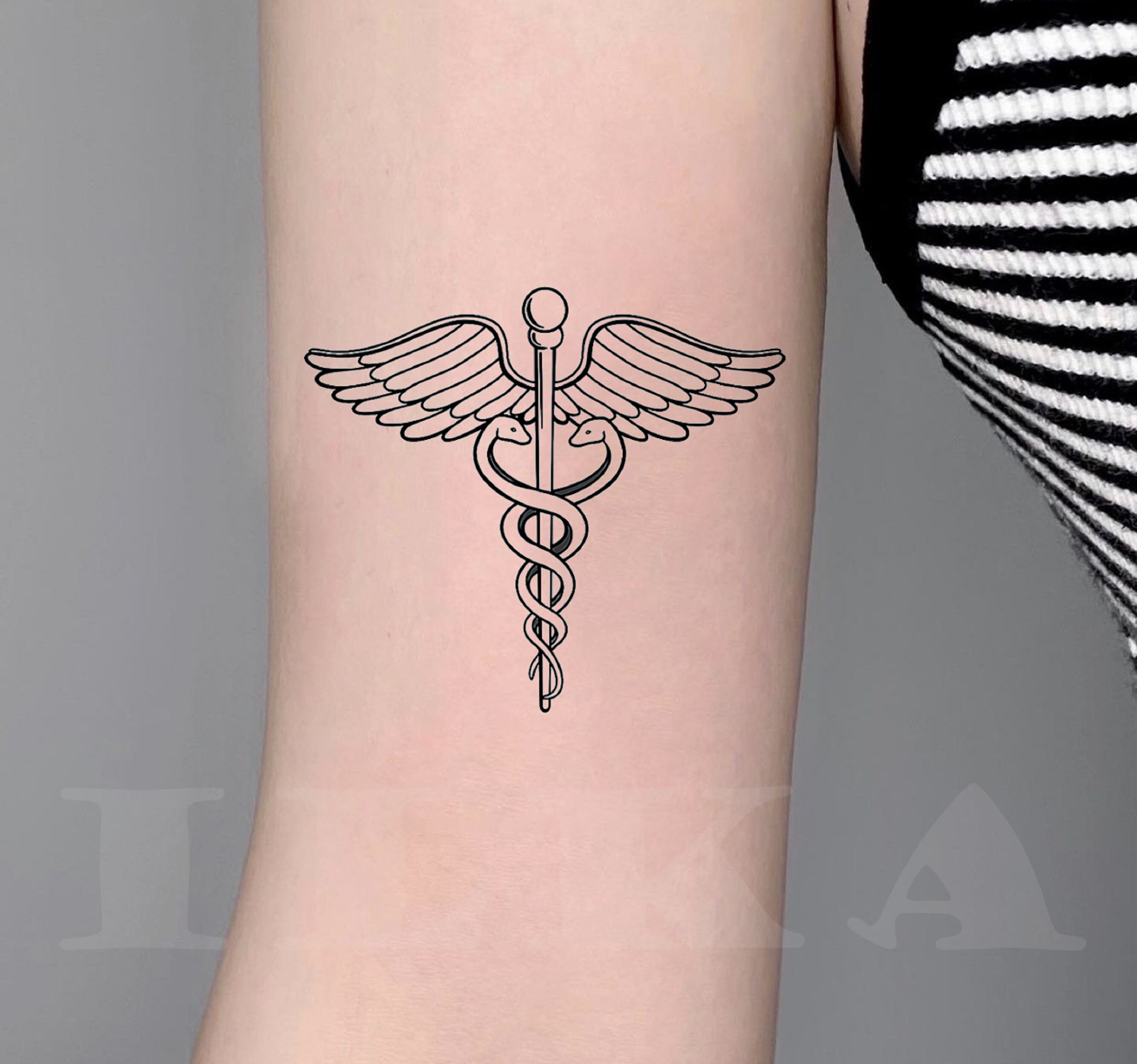 Temporary Tattoo Angel Wings Snake Fake Tattoo Original Hand - Etsy.de