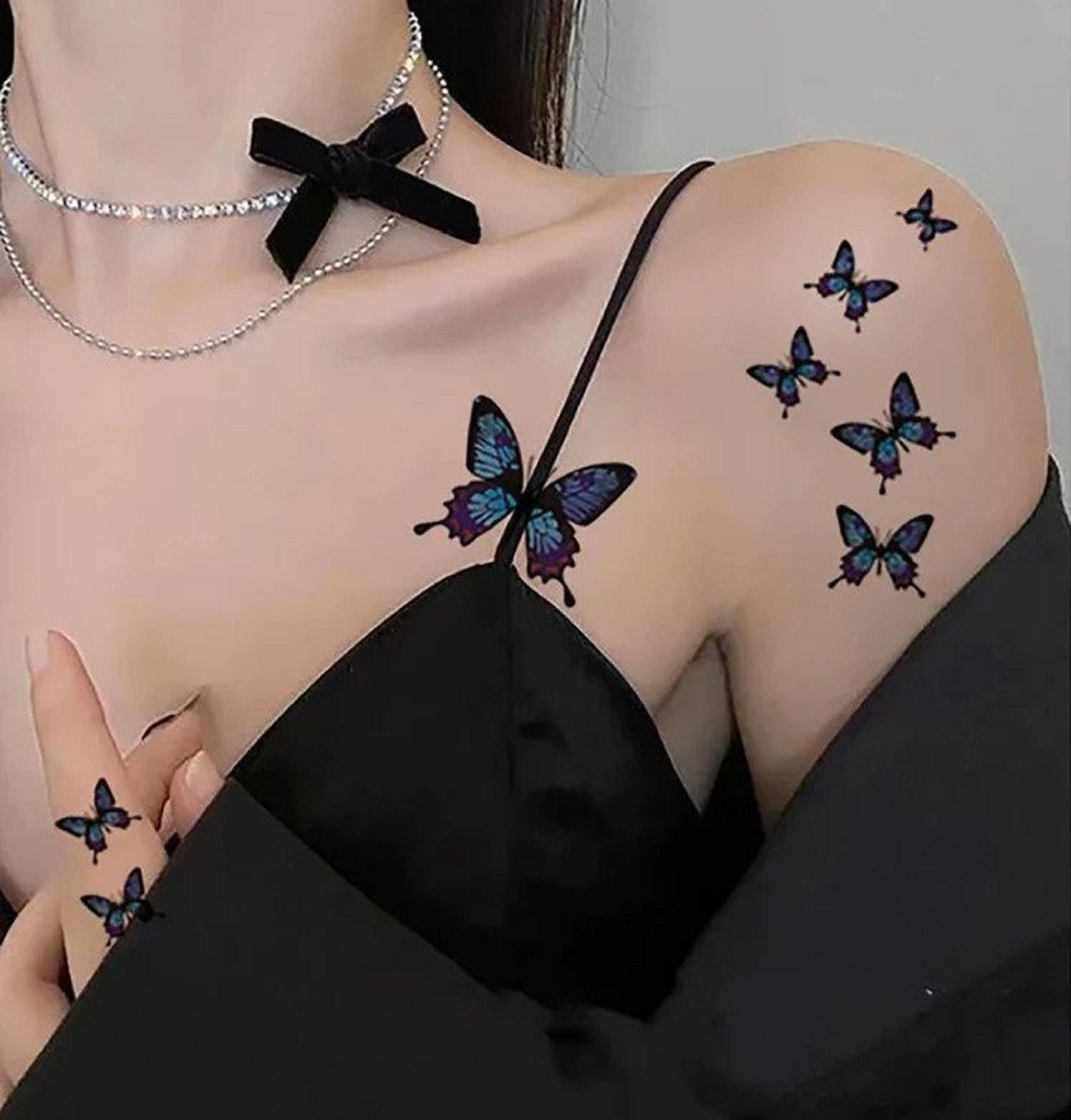 Blue Monarch Butterfly Temporary Tattoo Dark Butterfly Fake - Etsy UK Blue Monarch Butterfly Temporary Tattoo Dark Butterfly Fake - Etsy UK