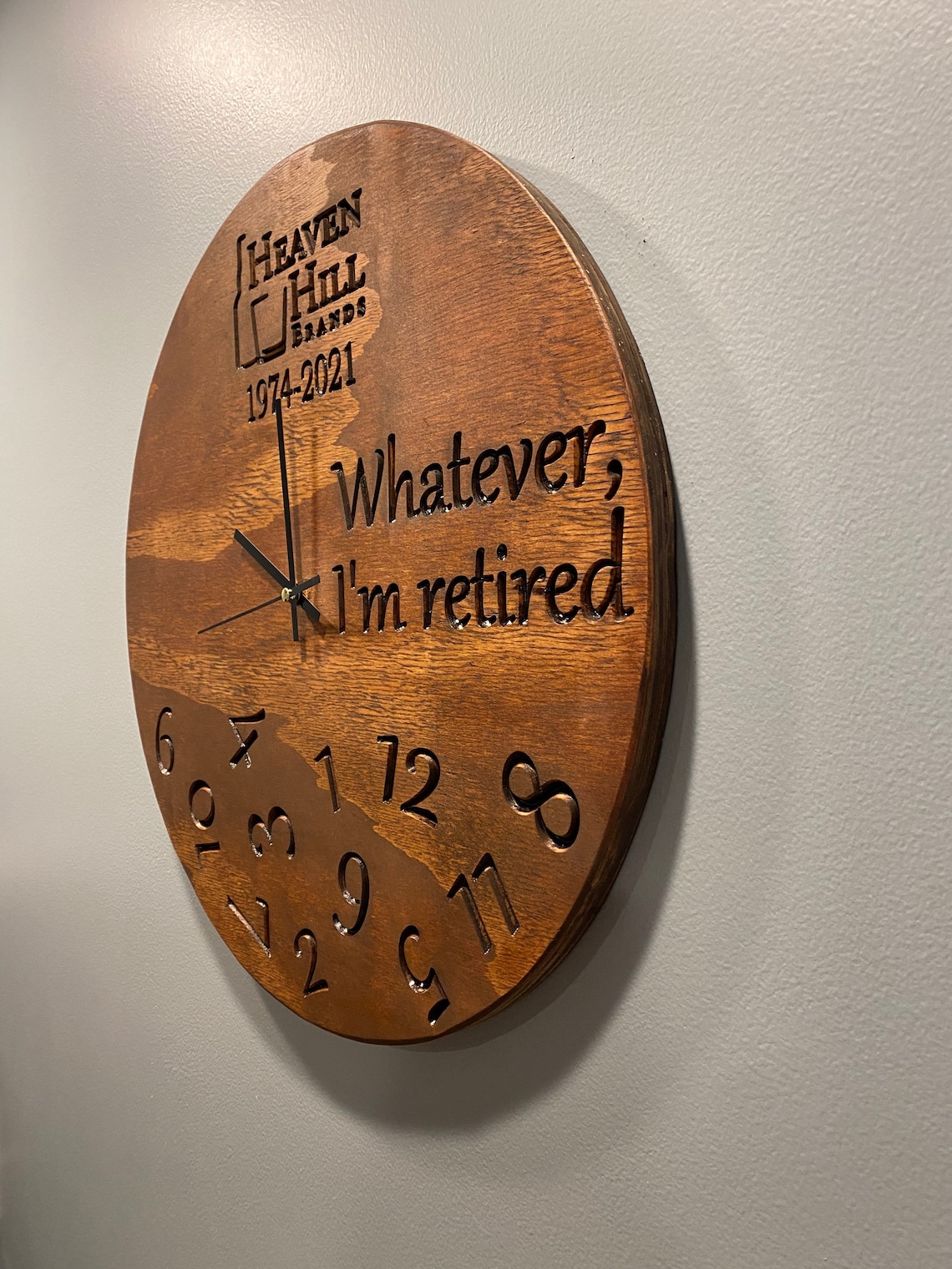 18 Circular Wooden Retirement Clock Custom Retirement Clock Etsy