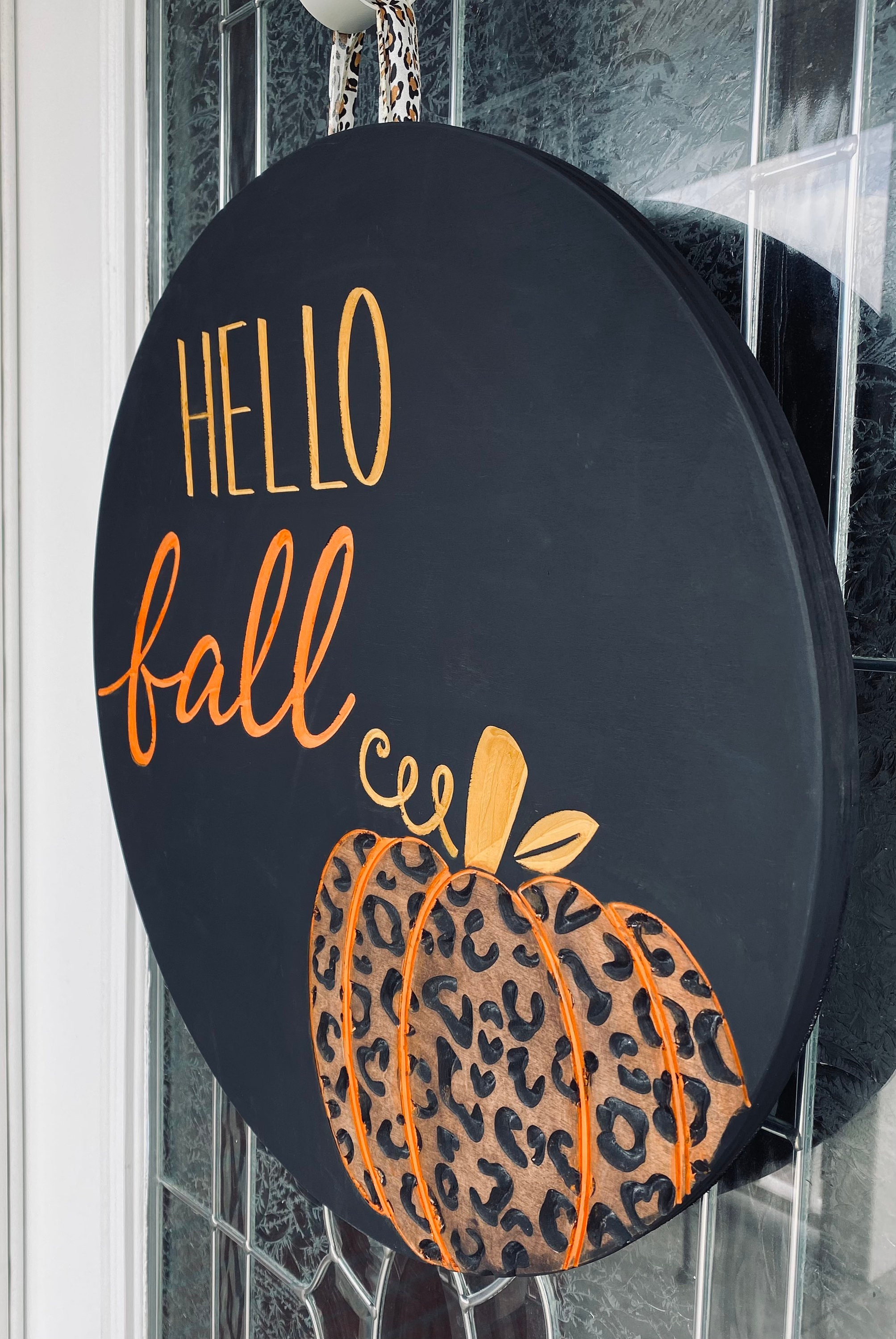 18 Hello Fall Hanger Large Cheetah Fall Hanger Circular - Etsy
