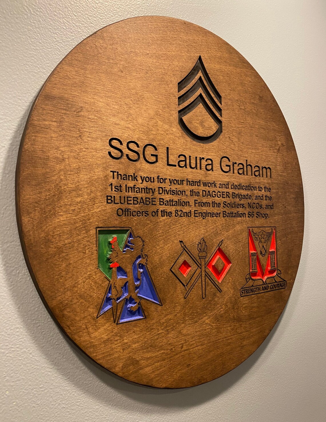 Custom Circular Military Plaque Etsy