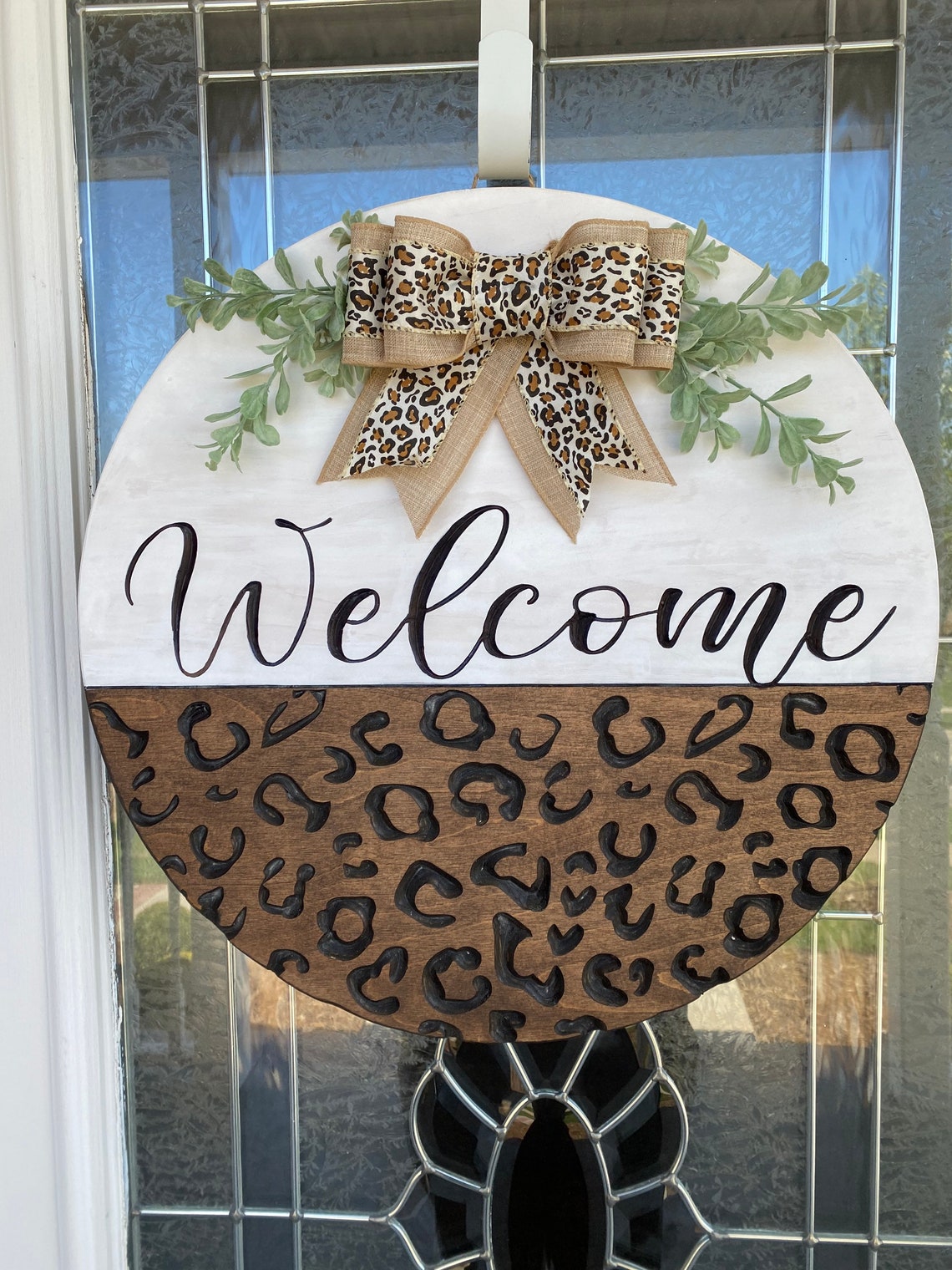 18 Cheetah Print Door Hanger Large Circle Etsy