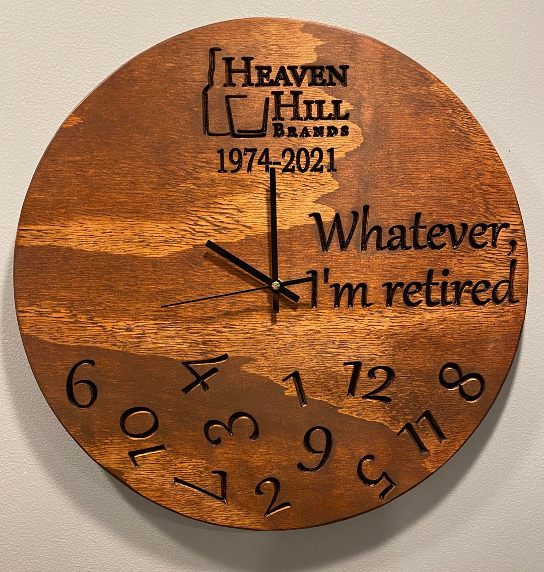 18 Circular Wooden Retirement Clock Custom Retirement Clock Whatever