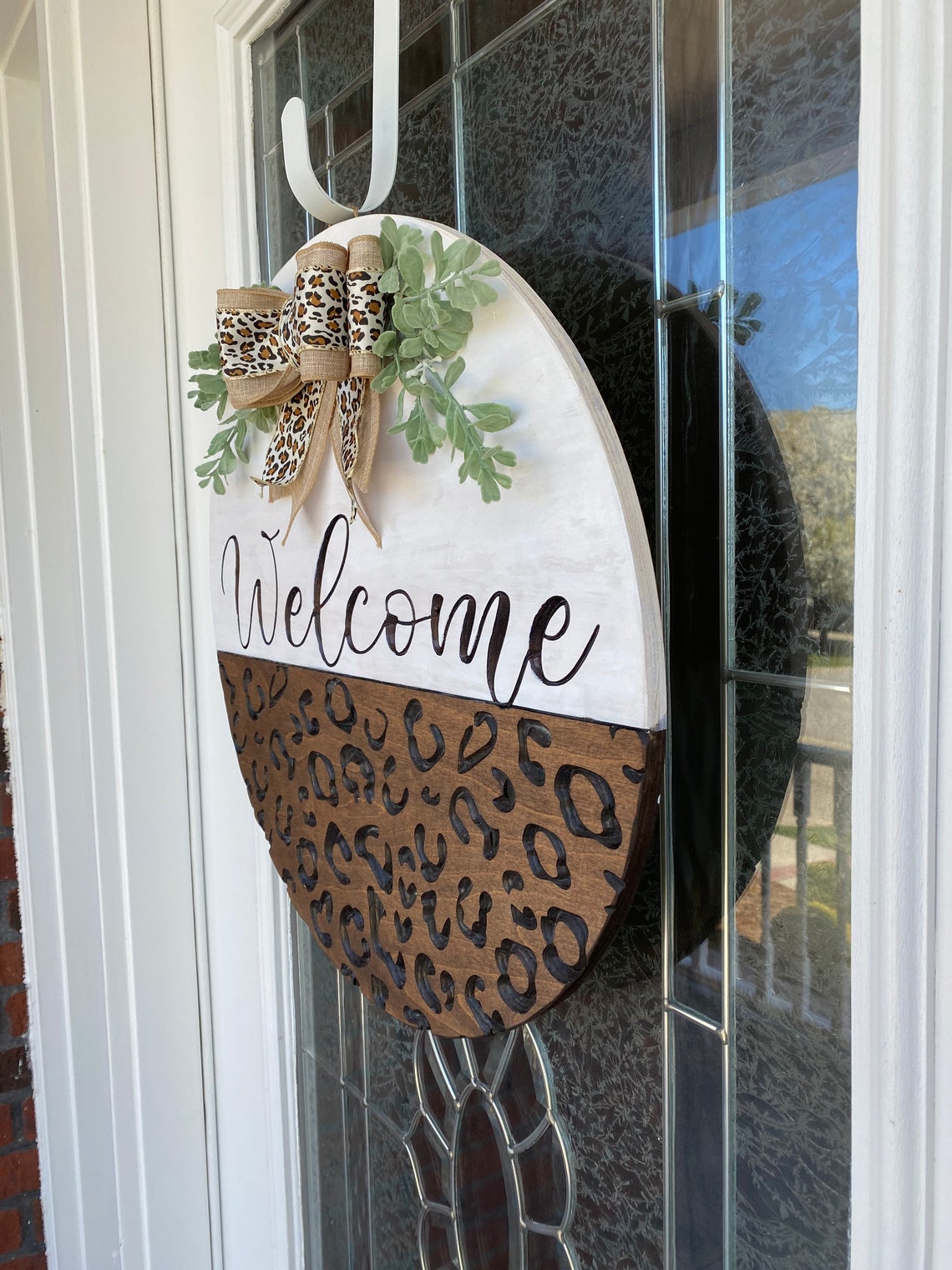 18 Cheetah Print Door Hanger Large Circle Etsy