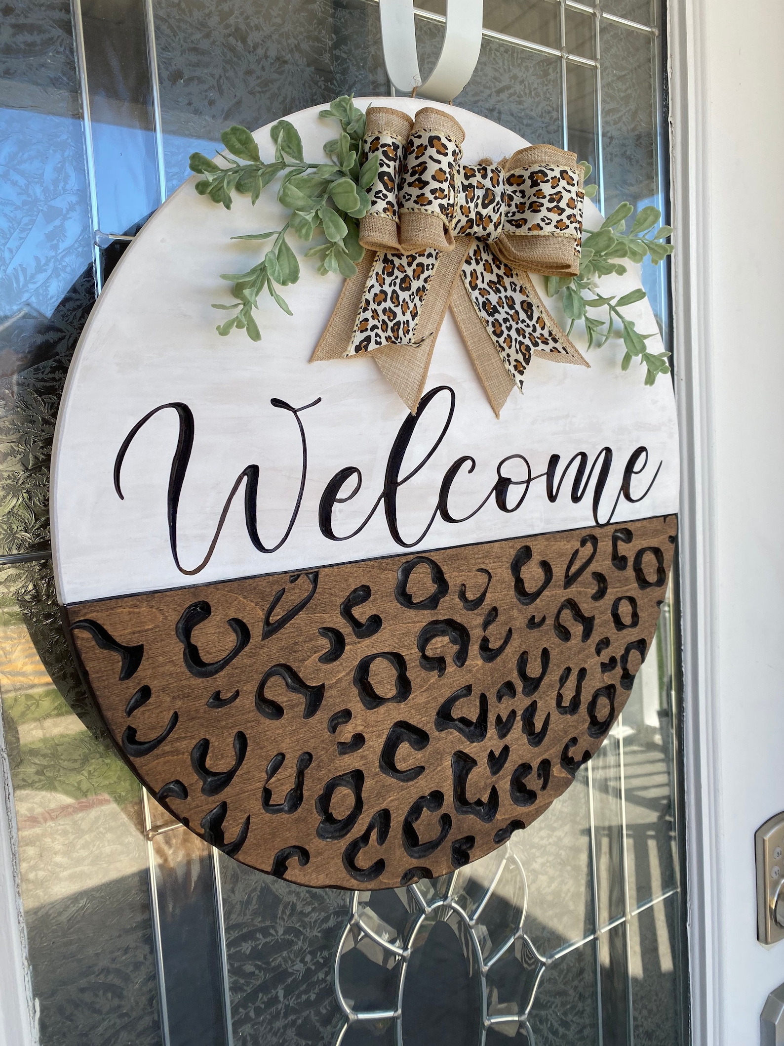 18 Cheetah Print Door Hanger Large Circle Etsy