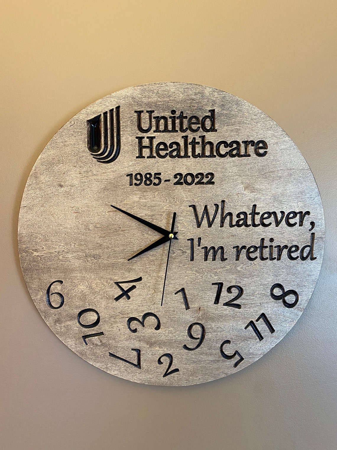 18 Circular Wooden Retirement Clock Custom Retirement Clock - Etsy