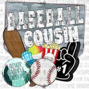 Pacchetto, Cugino di baseball, Camicia da baseball carina, Cugino di baseball png, File PNG, Design digitale, Download digitale, Design camicia da baseball